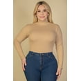 thumbnail image 1 of Turtle Neck Long Sleeve Bodysuit in Plus Size Ribbed Fabric, 1 of 11