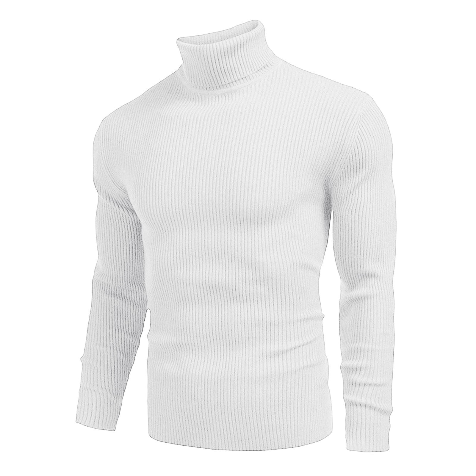 Turtle Neck Shirt Men 2024 Fashion Men'S Solid Color Turtleneck Sweater