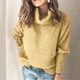 thumbnail image 1 of Turtle Neck Sweater for Women 2023,Women's Oversized Turtleneck Chunky Pullover Sweaters Long Sleeve Winter Slouchy Loose Knit Sweaters Deco with Metal Buttons, 1 of 6