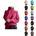 thumbnail image 1 of Turtle Neck Sweater for Women 2026 Fall Winter Casual Long Sleeve Knitted Plain Pullover Sweater Jumper Tops, 1 of 4