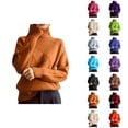 thumbnail image 1 of Turtle Neck Sweater for Women 2026 Fall Winter Trendy Long Sleeve Knit Plain Pullover Sweater Jumper Tops, 1 of 4