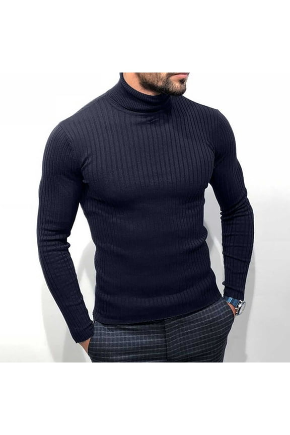 Turtle Neck Sweaters for Men Fall Lightweight Shirt Soft Knit Slim Mock Neck Pullovers