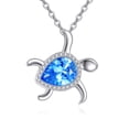 thumbnail image 1 of Turtle Necklace For Women Sterling Silver Blue Crystal Necklace Ocean Pendant Necklace Birthday Present for Wife Turtle Lovers, 1 of 5