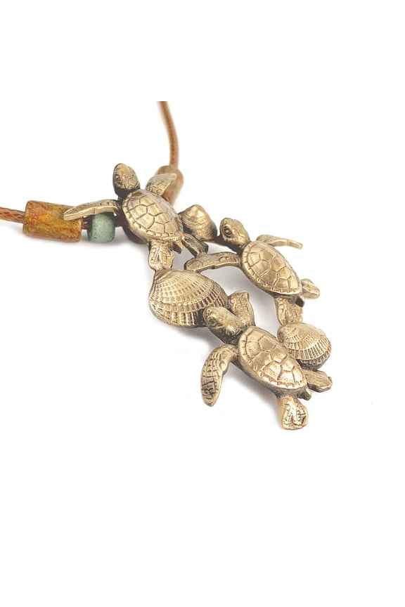 Turtle Necklace for Women Antique Bronze- Hatchling Sea Turtle Necklace for Women| Sea Turtle Pendant | Hatchling Charm | Unique Gift for Turtle Lover