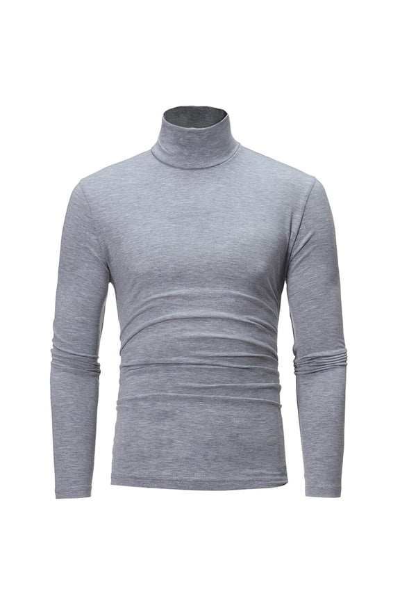 Mens Sweaters Thermal Long Sleeve Men Men's Turtle Neck Shirts High Neck Neck T Shirts Long Sleeve Slim Fit Sweater Casual Thermal Pullover Grey L