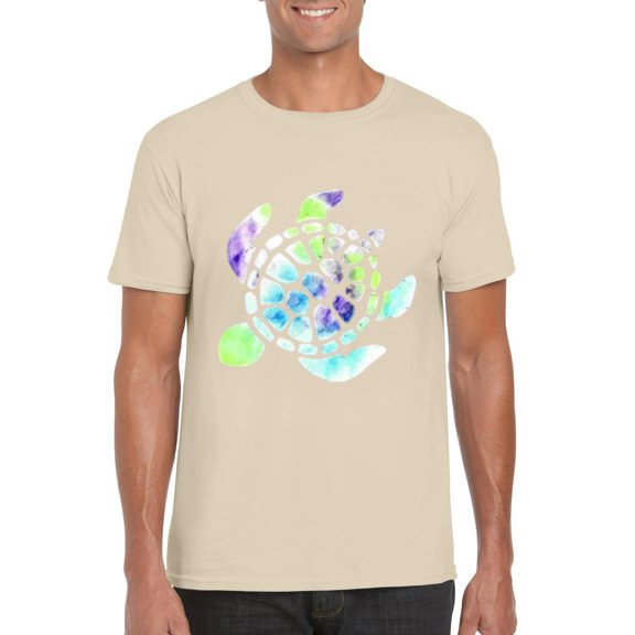 Turtle Ocean Nature-Inspired Animal Lover Watercolor Graphic T-Shirt, for men & women, up to size 5XL