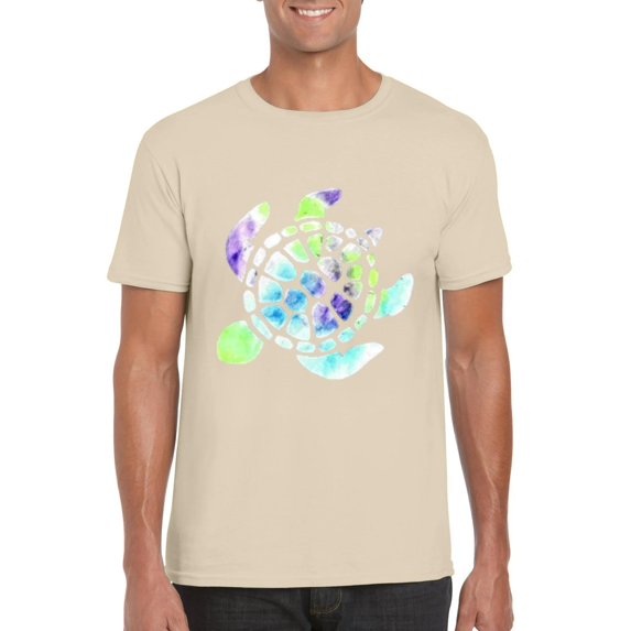 Turtle Ocean Nature-Inspired Animal Lover Watercolor Graphic T-Shirt, for men & women, up to size 5XL