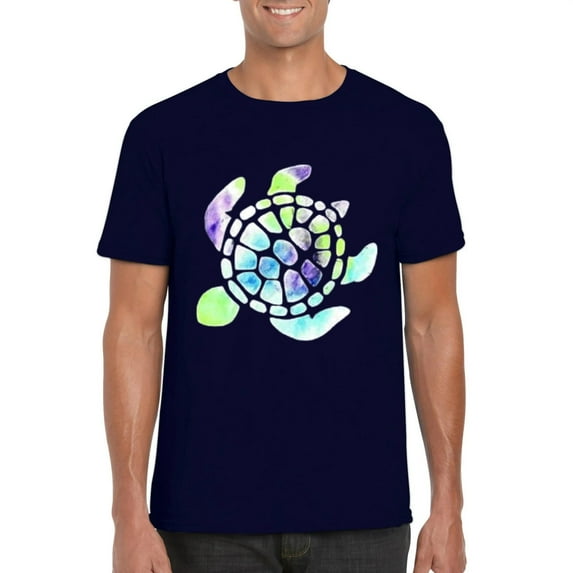 Turtle Ocean Nature-Inspired Animal Lover Watercolor Graphic T-Shirt, for men & women, up to size 5XL