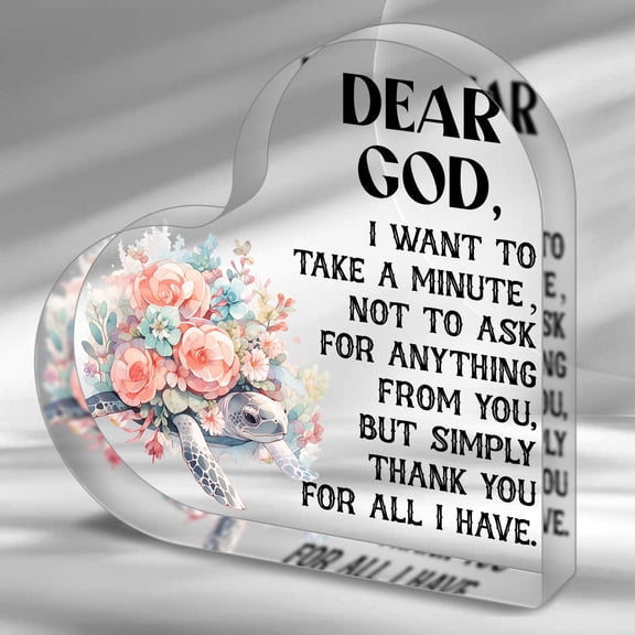 Turtle Ocean Themed Acrylic Plaque 3.9X3.9 Inch Sea Turtle Design Scripture Text Photo Frame Faith Based Gift for Friends Christmas Birthdays Durable Home Office Decor