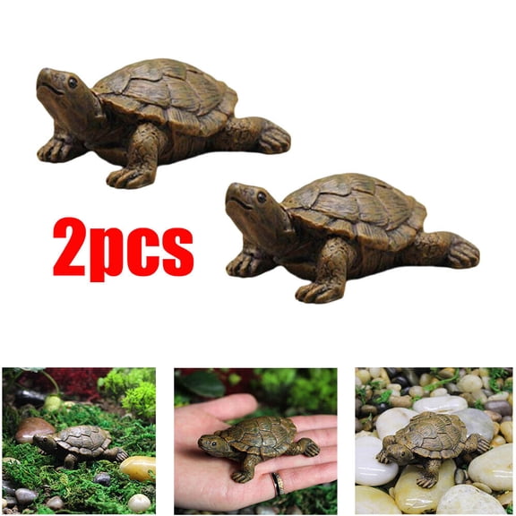 Turtle Outdoor Statue Tortoise Garden Figurine Home Decor Sculpture Ornament 2pcs