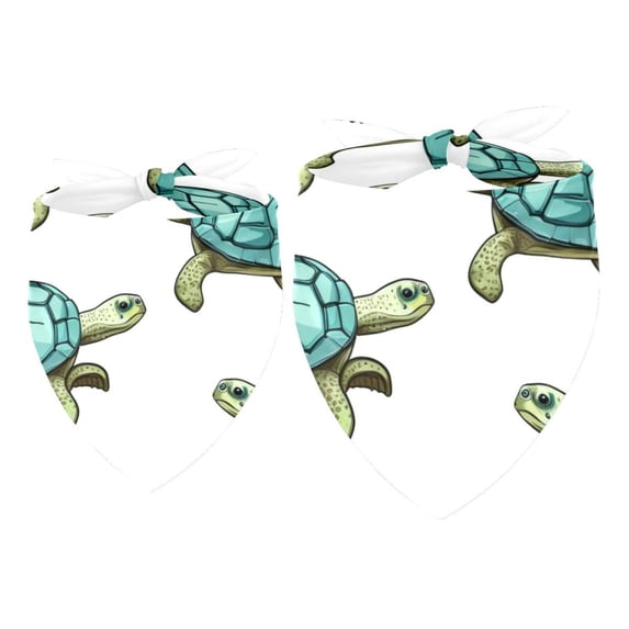 Turtle Pet Collar Scarf Pack of Two - Translucent Light and Breathable Chiffon Yarn - Size 40.6x40.6x58/16x16x22.8in, 53.3x53.3x76.2/20.9x20.9x30in