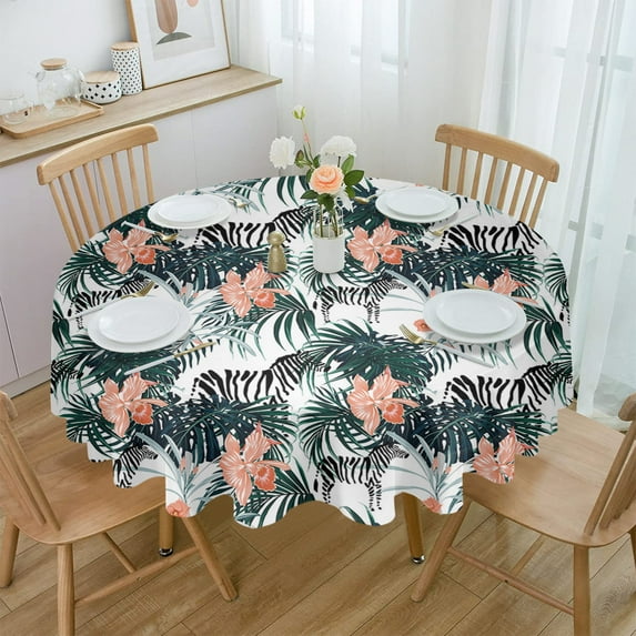 Turtle Plant Flowers Zebra Waterproof Rectangular Tablecloth Dining Table Coffee Table Cover Outdoor Picnic Cloth