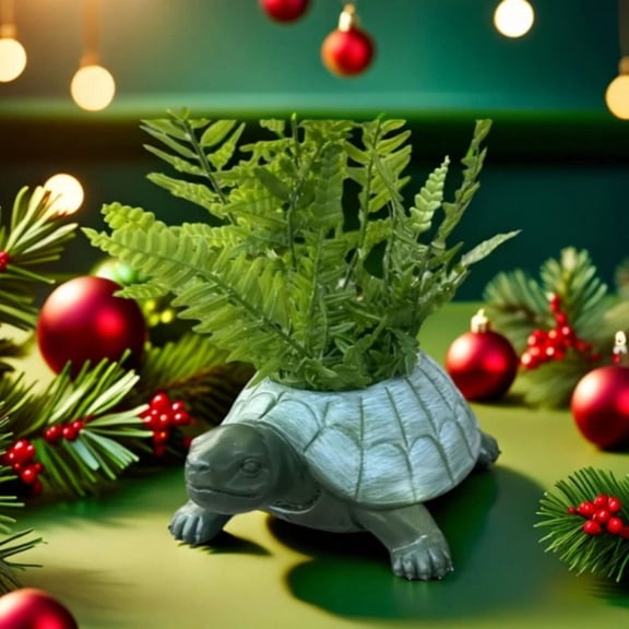 Turtle Planter Statue - Resin Animal Craft For Outdoor Garden/Yard Decor