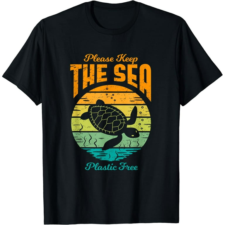Turtle Please Keep The Sea Plastic Free - T-Shirt Turtle Please Keep The Sea Plastic Free - T-Shirt