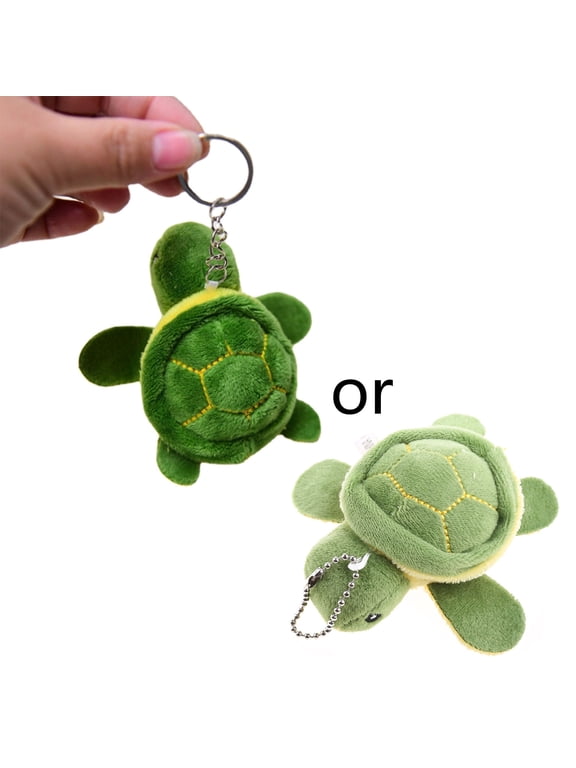 Turtle Plush Keychain Stuffed Soft Cute Green Turtle Charm Accessories Keyring Decorative Toy for Backpack