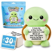 Turtle Plush, ScoopUp Squad Positive Affirmation Mini Animal with 30 Funny Supportive Messages, stress relief relaxing, Appreaciation Emotional Boost Gift for Friends, Family, Coworker Turtle