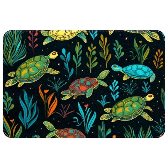 Turtle Polyester Non-Slip Machine Washable Door Rug Game Mat Kitchen Rug Office Rugs