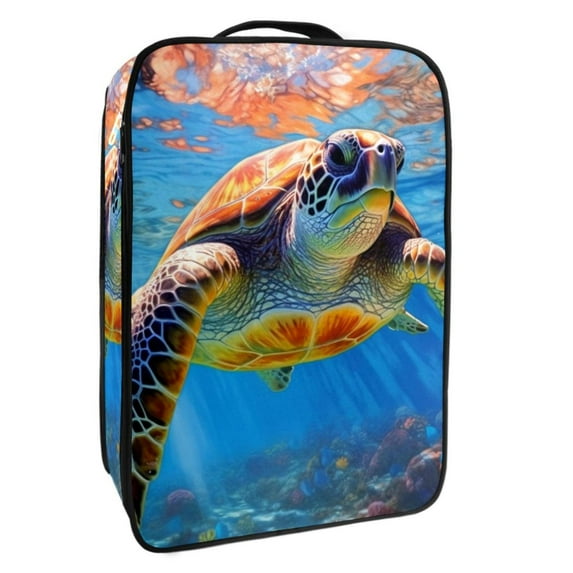 Turtle Polyester Shoe Storage Containers, 23x31cm/9x12in, Stackable Organizer Box for Sneakers and Heels