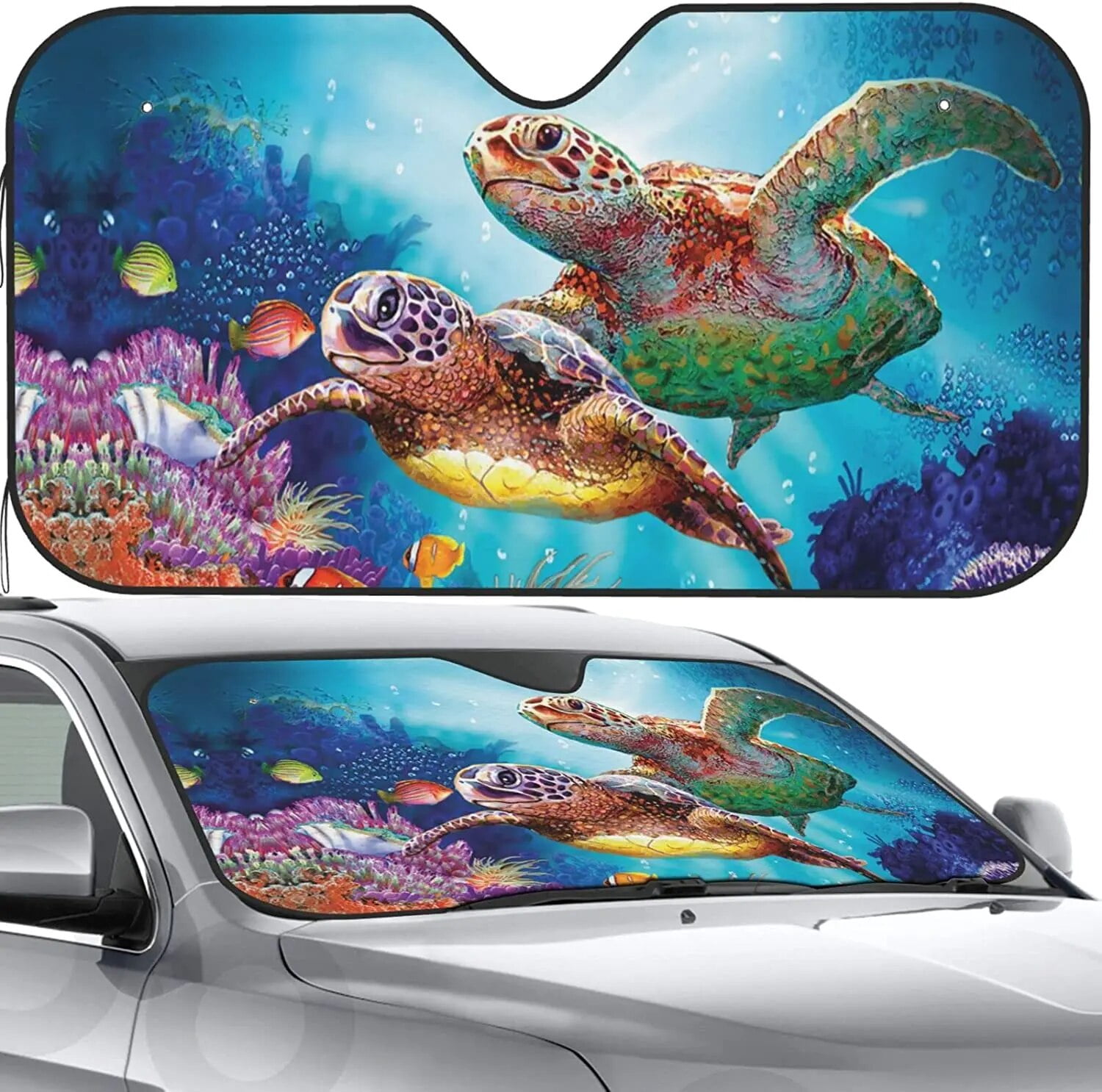 Turtle Polynesian Pattern Car Front Window Sunshade Windshield Sun ...