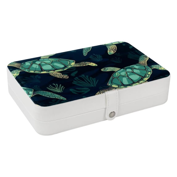 Turtle Portable PU Leather Jewelry Organizer with Removable Compartment, Bracelet Holder, Earring Organizer, and Jewelry Boxes