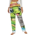 thumbnail image 1 of Turtle Reading Newspaper Winter Female Pants Flannel High Waist Women Pants Lady Warm Straight Leg Plush Trousers, 1 of 7