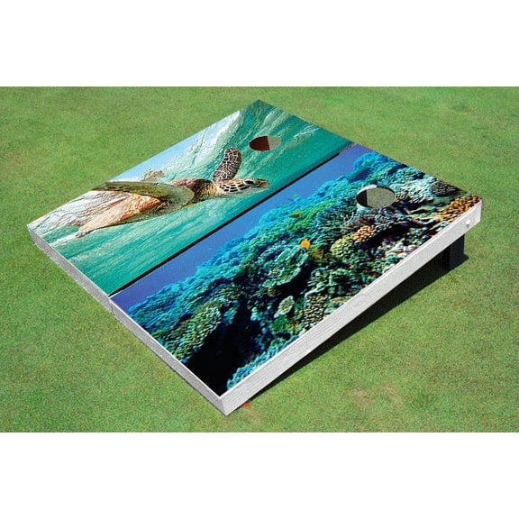 Turtle Reef Themed Cornhole Boards