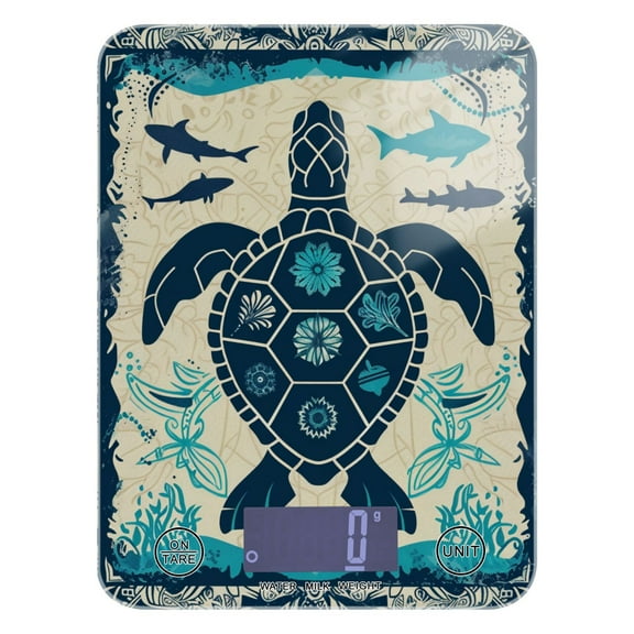 Turtle Retro Food Scale Digital Kitchen Scale Waterproof Grams Ounces lbs for Weight Loss