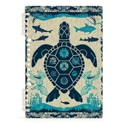 Turtle Retro Ring Binder Notebook Journey Note Diary College Ruled Spiral Notebook Study Loose Leaf Paper A5 60 Pages