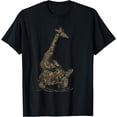 thumbnail image 1 of Turtle Riding Tee Zoo Keeper Gift Vintage Giraffe Softstyle Unisex T-Shirt,Black Color,Size 5XL, 1 of 5