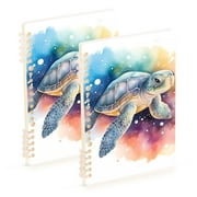 Turtle Ring Binder Notebook Journey Note Diary College Ruled Spiral Notebook Study Loose Leaf Paper A5 60 Pages