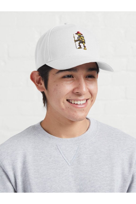 Turtle Robot Red Hat 2 Baseball Cap, Robotic Reptile Graphic Style