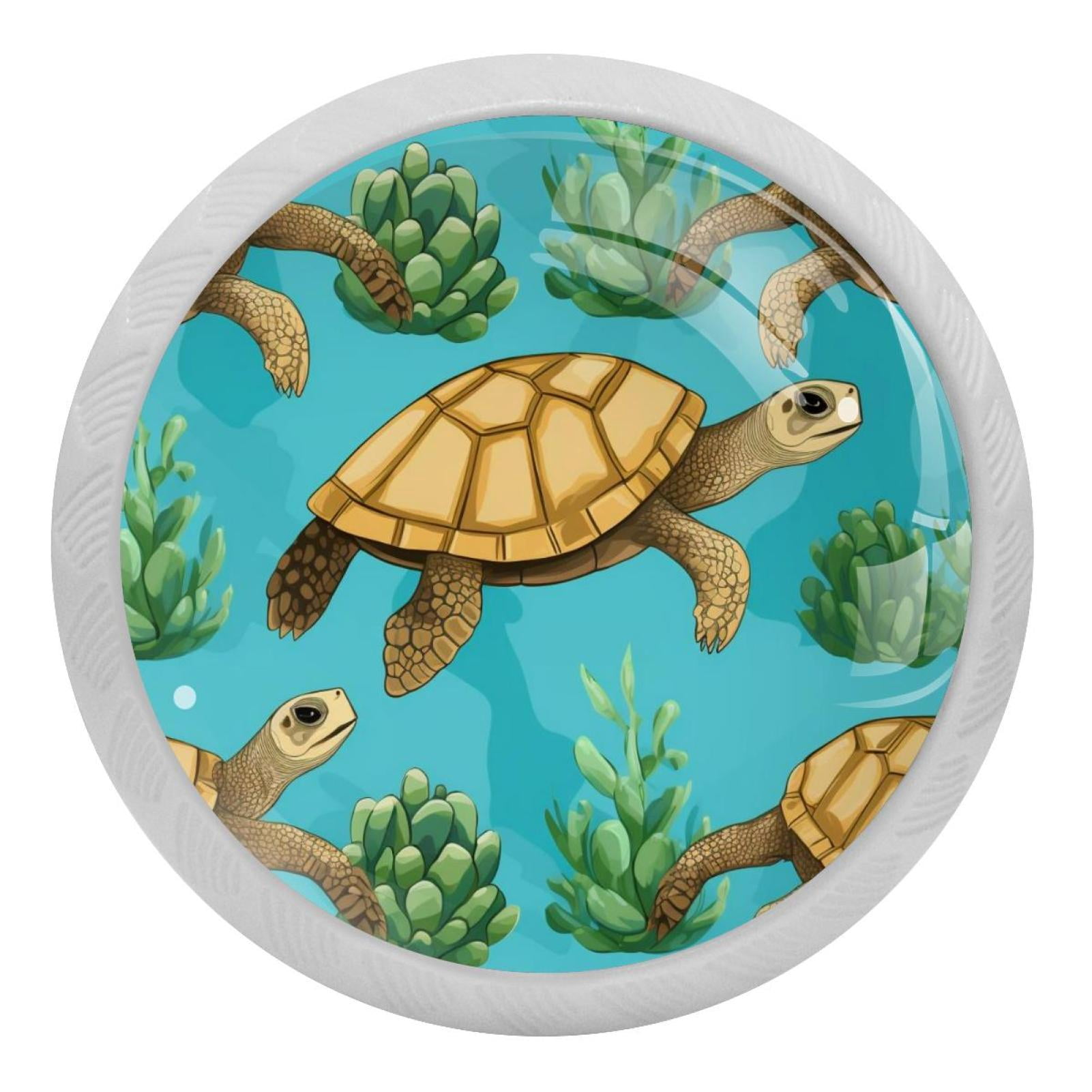 Turtle Round Glow-in-the-Dark Door Knobs 4-Pack with Screws ...