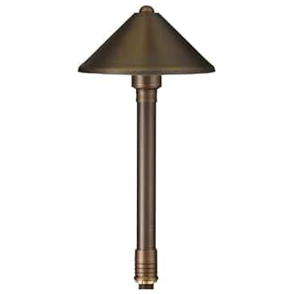 Turtle Safe 12V Brass Conehead Mini LED Light (Bronze) with 3W Amber GU4 LED Bulb for Low age Landscape Lighting on Outdoor Pathway, Walkway, Garden, Driveway or Patio