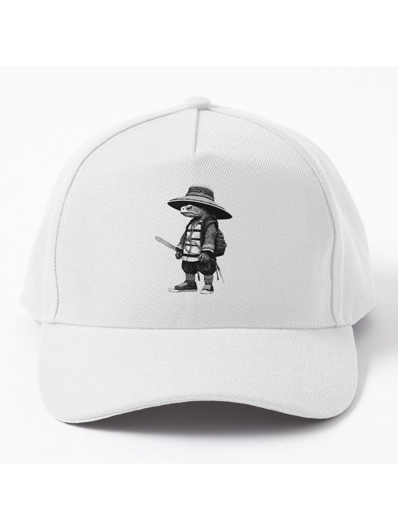 Turtle Samurai Optical Illusion 3 Baseball Cap, Warrior Reptile Hat Style