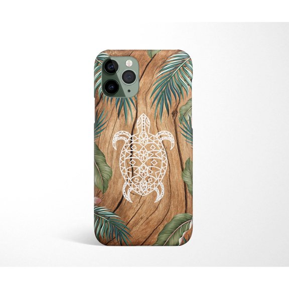 Turtle Sealife Ocean Tribal Tough Phone Case, Dual-Layer Protective Cover for iPhone
