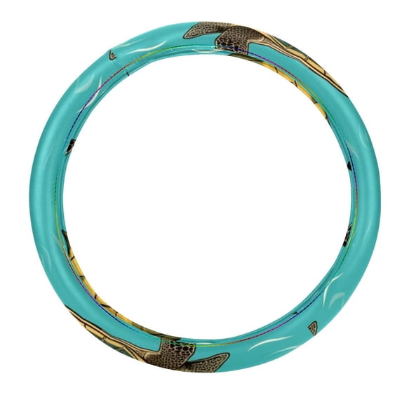 Turtle Seamless 14.5 Inch Printing PVC Leather Car Wheel Cover Steering Wheel Cover Auto Accessories