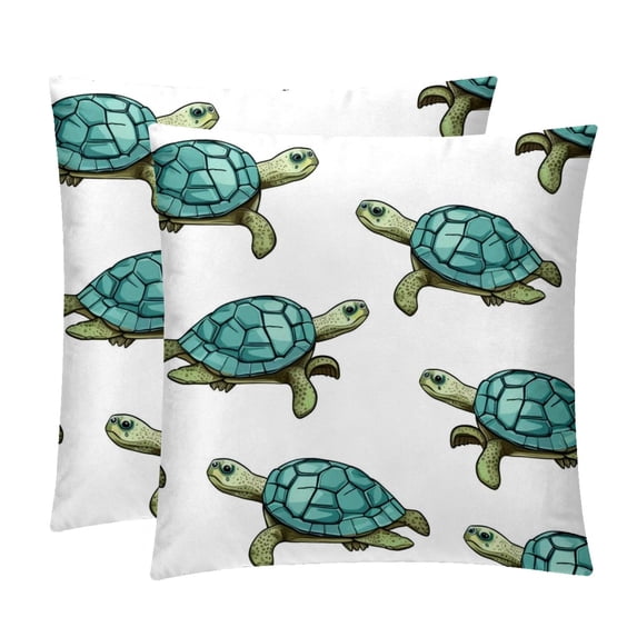 Turtle Seamless Covers Set of 2 with Unique Patterns in Sizes 16x16, 18x18, and 20x20 Inches for Chair Pillow Covers and Pillow Inserts for Various Occasions