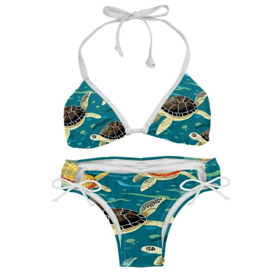 Turtle Seamless Detachable Sponge Adjustable Strap Bikini Set Two-Pack - Ideal for All Seasons