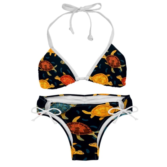 Turtle Seamless Detachable Sponge Adjustable Strap Bikini Set Two-Pack - Versatile Swim Suit Set