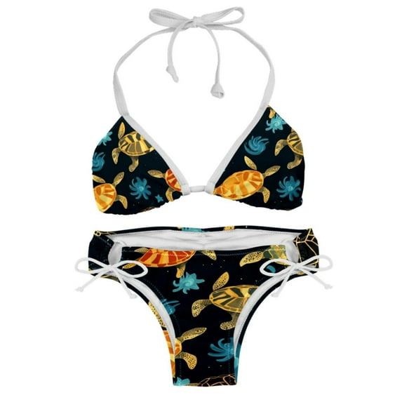 Turtle Seamless Detachable Sponge Adjustable Strap Bikini Set Two-Pack for Any Summer Scene