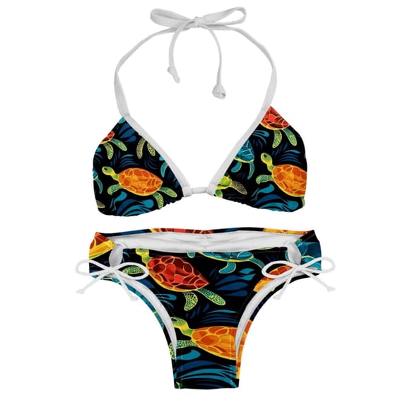 Turtle Seamless Detachable Sponge Adjustable Strap Two-Pack Bikini Set Swimsuits for Women, Swimming Suit Beach Wear