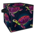 thumbnail image 1 of Turtle Seamless Foldable Storage Baskets Toy Storage with Handle 10.8"x10.5"x10.6" Large Capacity Storage Cubes, 1 of 6