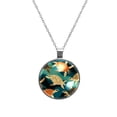 thumbnail image 1 of Turtle Seamless Glass Design Circular Pendant Necklace - Elegant Statement Piece for Women, 1 of 5