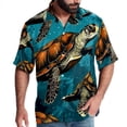 thumbnail image 1 of Turtle Seamless Men's Casual Printed Button Down Short Sleeve Beach Shirts, 1 of 6