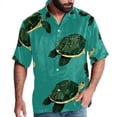 thumbnail image 1 of Turtle Seamless Men's Short Sleeve Casual Printed Button Down Beach Shirts, 1 of 6