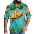 thumbnail image 1 of Turtle Seamless Men's Short Sleeve Hawaiian Beach Shirt Casual Printed Button Down Summer Unisex Casual Shirt, 1 of 6