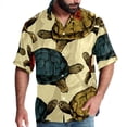 thumbnail image 1 of Turtle Seamless Men's Short Sleeve Poplin Shirt, Casual Printed Beach Button Down Summer Unisex Shirts, 1 of 6
