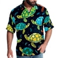 thumbnail image 1 of Turtle Seamless Men's Short Sleeve Printed Poplin Beach Shirts with Spread Collar - Casual Button Down Summer Tops for Unisex, 1 of 6