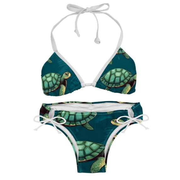 Turtle Seamless Swim Suit Bikini Sets with Detachable Sponge & Adjustable Strap, Two-Pack - Versatile Swimwear for Any Occasion