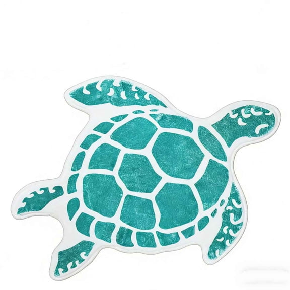 Turtle Shape Bath Mat Non Slip Absorbent For Bathroom Floor 24X16 Inch Cute Design